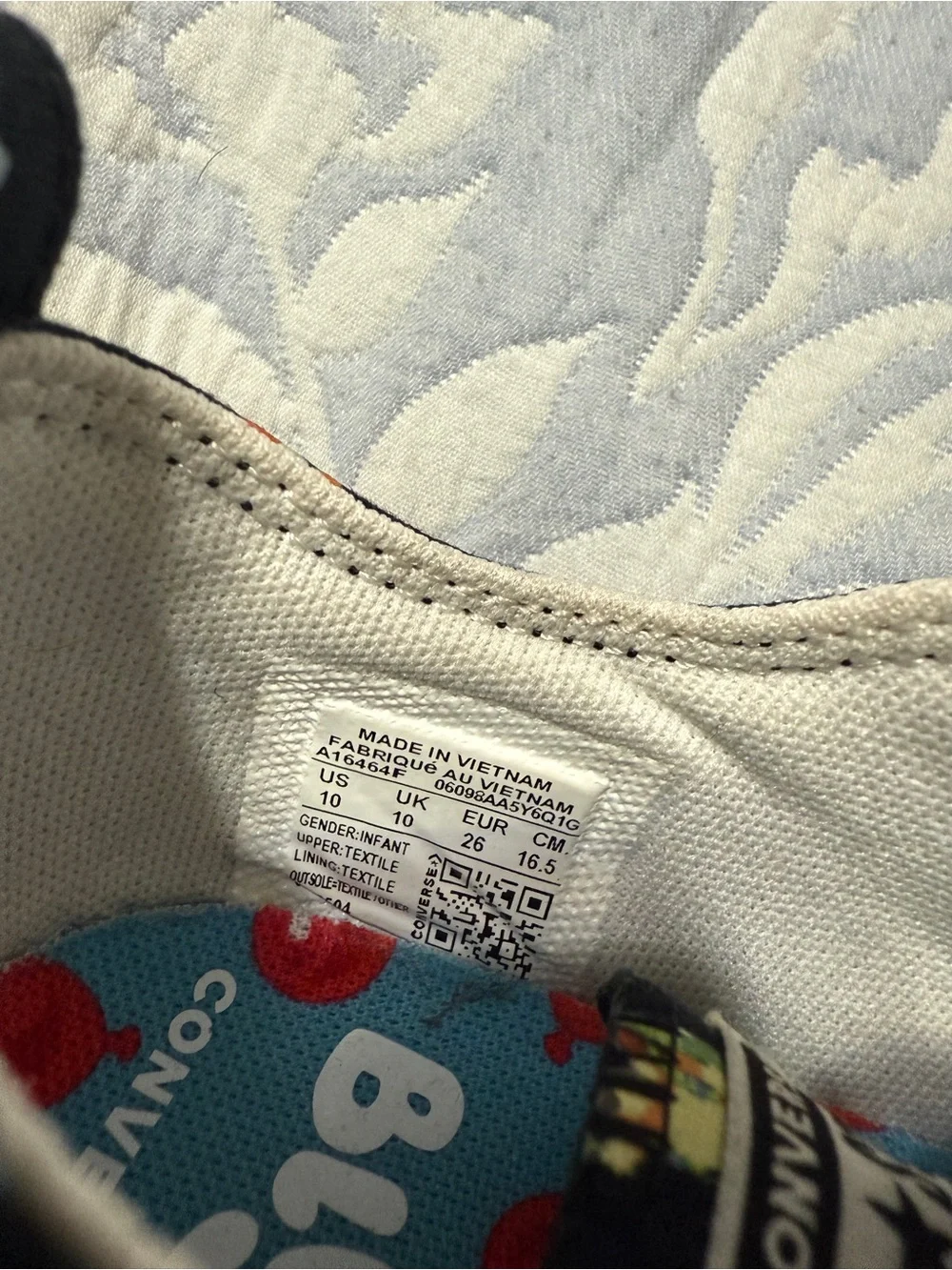 Converse Kids Black Canvas Velcro Sneakers with Colorful Character Print